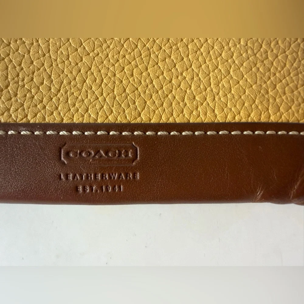 Coach‎ Gold and Brown Leather Accessory